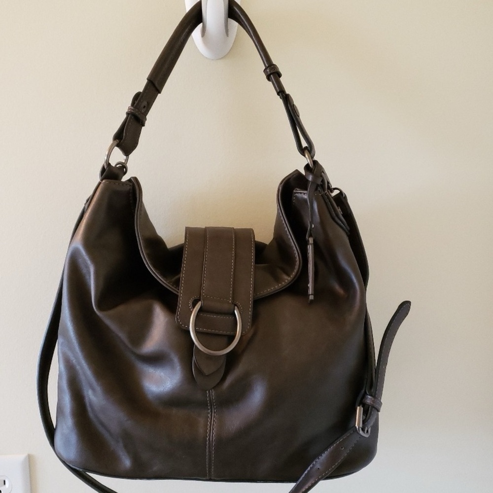 Elegant Brown Leather Women's Bag-rehab